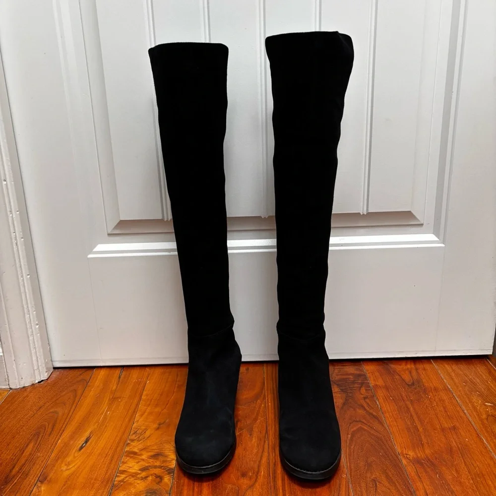Stuart Weitzman 5050 Over the Knee Boot in Black Suede 6.5